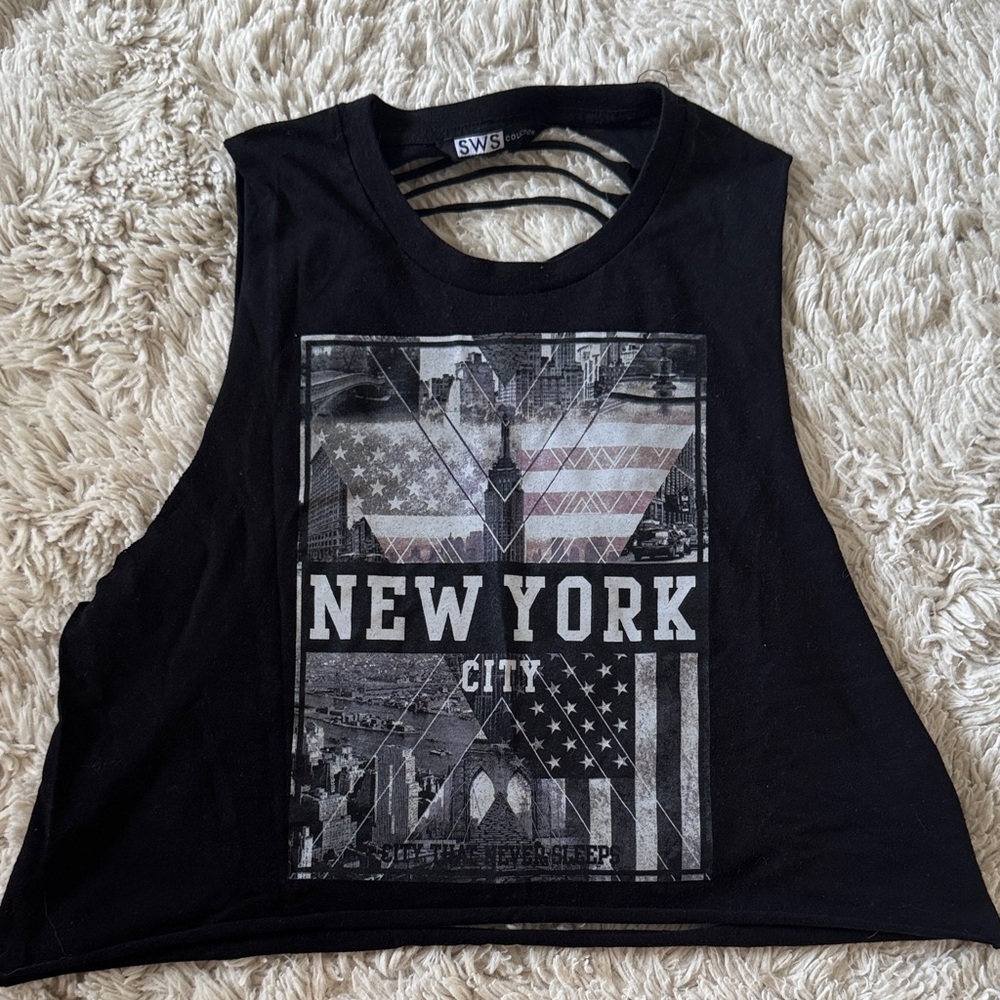 Black New York City Graphic Muscle Tee